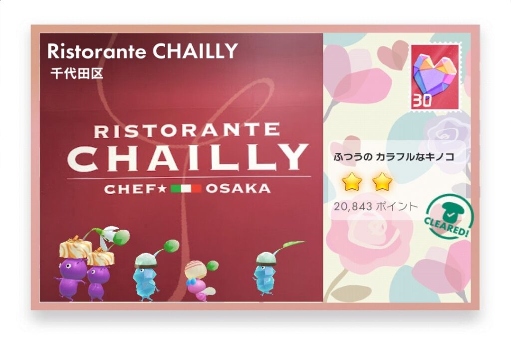 ピクミンブルーム 東京都千代田区 ポストカード RISTORANTE CHAILLY