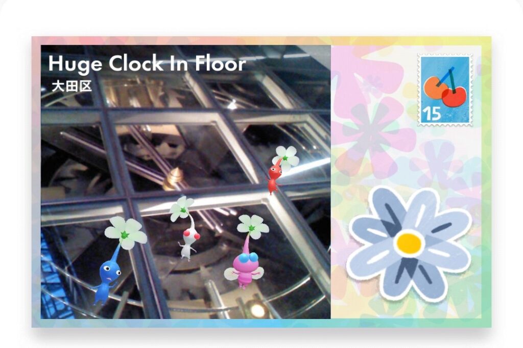 ピクミンブルーム　東京都中央区　ポストカード　Huge Clock In Floor