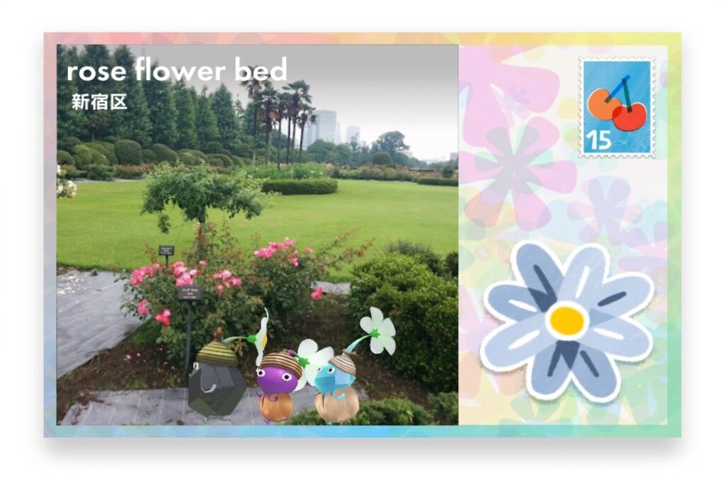 ピクミンブルーム 東京都新宿区 ポストカード rose flower bed