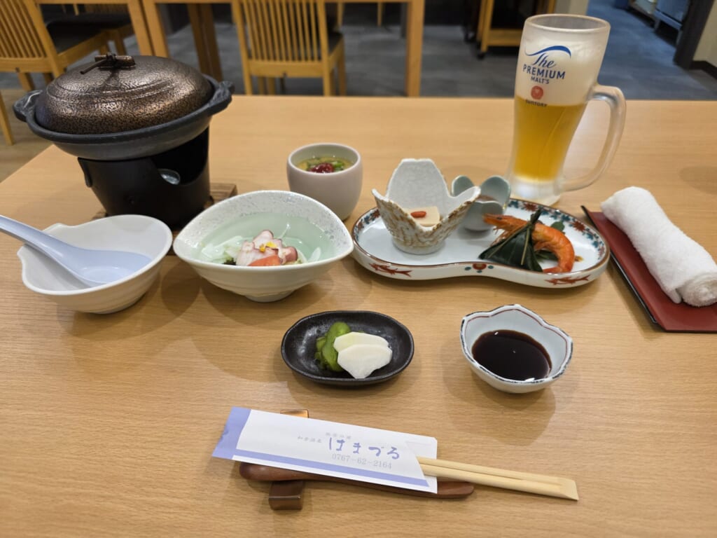 和倉温泉はまづるの1日目の夕食